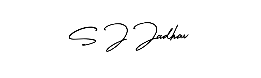 Also You can easily find your signature by using the search form. We will create S J Jadhav name handwritten signature images for you free of cost using AmerikaSignatureDemo-Regular sign style. S J Jadhav signature style 3 images and pictures png