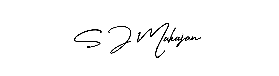 S J Mahajan stylish signature style. Best Handwritten Sign (AmerikaSignatureDemo-Regular) for my name. Handwritten Signature Collection Ideas for my name S J Mahajan. S J Mahajan signature style 3 images and pictures png