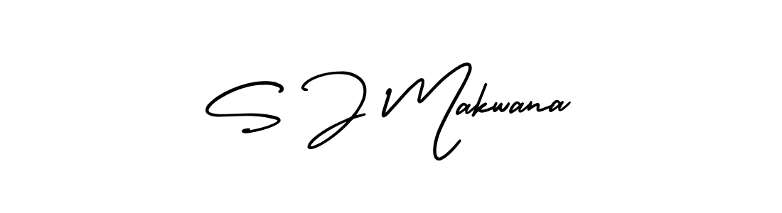Create a beautiful signature design for name S J Makwana. With this signature (AmerikaSignatureDemo-Regular) fonts, you can make a handwritten signature for free. S J Makwana signature style 3 images and pictures png
