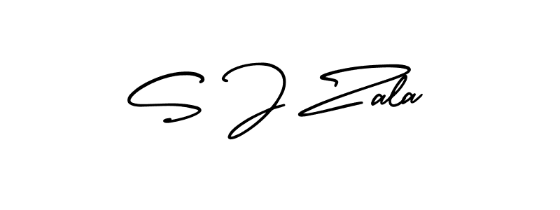 Design your own signature with our free online signature maker. With this signature software, you can create a handwritten (AmerikaSignatureDemo-Regular) signature for name S J Zala. S J Zala signature style 3 images and pictures png