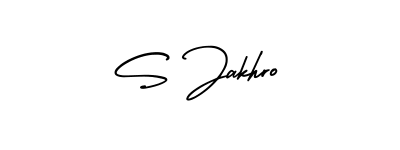You should practise on your own different ways (AmerikaSignatureDemo-Regular) to write your name (S Jakhro) in signature. don't let someone else do it for you. S Jakhro signature style 3 images and pictures png