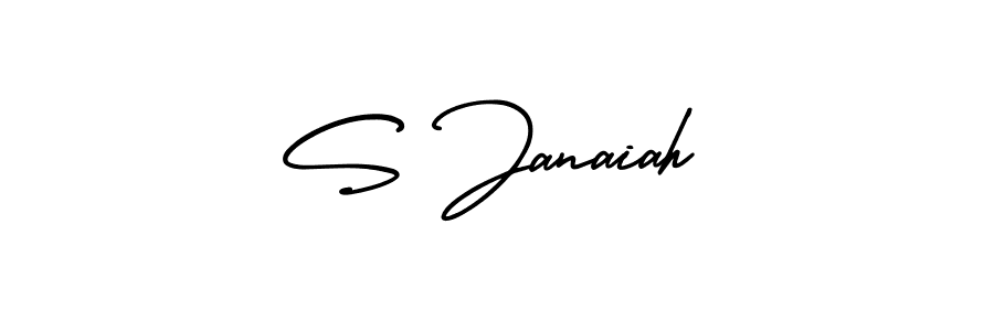 How to make S Janaiah name signature. Use AmerikaSignatureDemo-Regular style for creating short signs online. This is the latest handwritten sign. S Janaiah signature style 3 images and pictures png