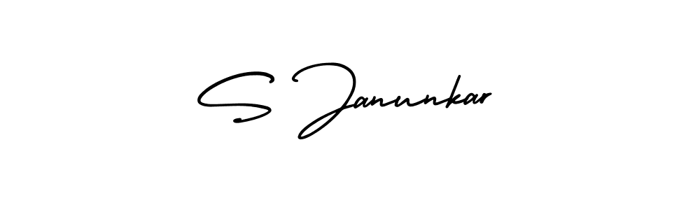 How to make S Janunkar name signature. Use AmerikaSignatureDemo-Regular style for creating short signs online. This is the latest handwritten sign. S Janunkar signature style 3 images and pictures png