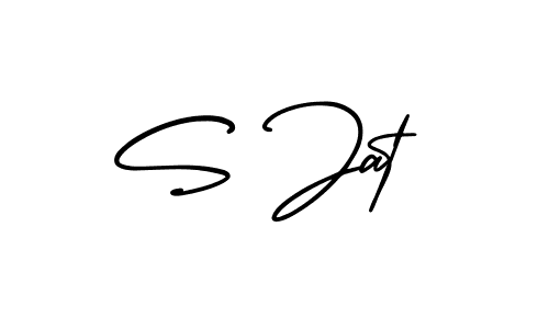 The best way (AmerikaSignatureDemo-Regular) to make a short signature is to pick only two or three words in your name. The name S Jat include a total of six letters. For converting this name. S Jat signature style 3 images and pictures png