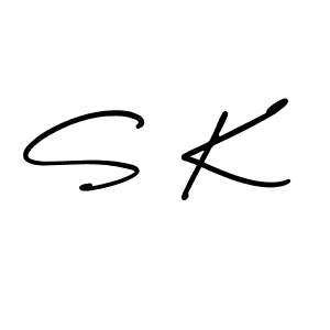 Make a beautiful signature design for name S K. With this signature (AmerikaSignatureDemo-Regular) style, you can create a handwritten signature for free. S K signature style 3 images and pictures png