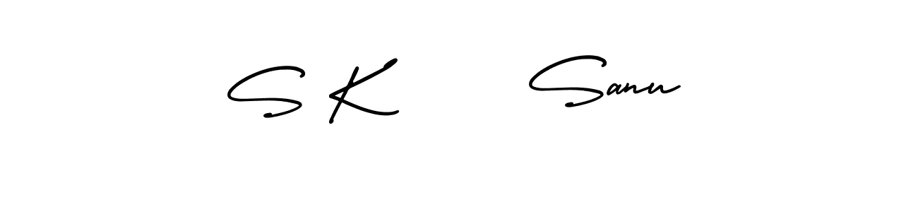 S K      Sanu stylish signature style. Best Handwritten Sign (AmerikaSignatureDemo-Regular) for my name. Handwritten Signature Collection Ideas for my name S K      Sanu. S K      Sanu signature style 3 images and pictures png