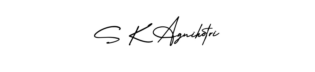 AmerikaSignatureDemo-Regular is a professional signature style that is perfect for those who want to add a touch of class to their signature. It is also a great choice for those who want to make their signature more unique. Get S K Agnihotri name to fancy signature for free. S K Agnihotri signature style 3 images and pictures png