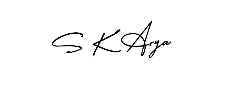 S K Arya stylish signature style. Best Handwritten Sign (AmerikaSignatureDemo-Regular) for my name. Handwritten Signature Collection Ideas for my name S K Arya. S K Arya signature style 3 images and pictures png