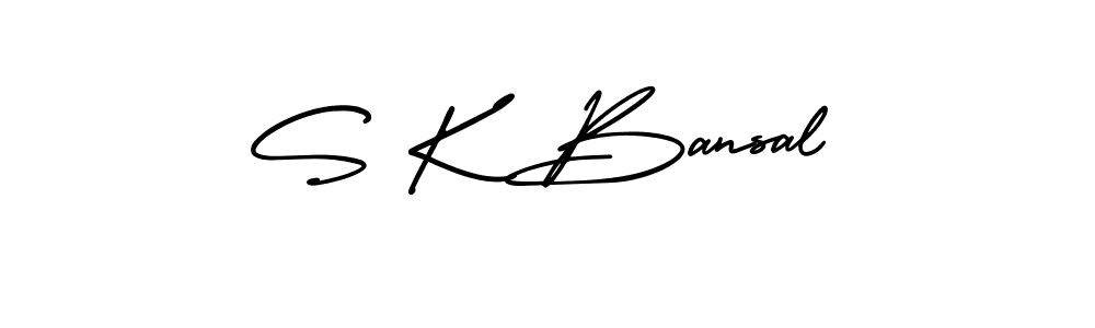 You should practise on your own different ways (AmerikaSignatureDemo-Regular) to write your name (S K Bansal) in signature. don't let someone else do it for you. S K Bansal signature style 3 images and pictures png