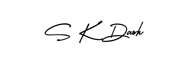The best way (AmerikaSignatureDemo-Regular) to make a short signature is to pick only two or three words in your name. The name S K Dash include a total of six letters. For converting this name. S K Dash signature style 3 images and pictures png