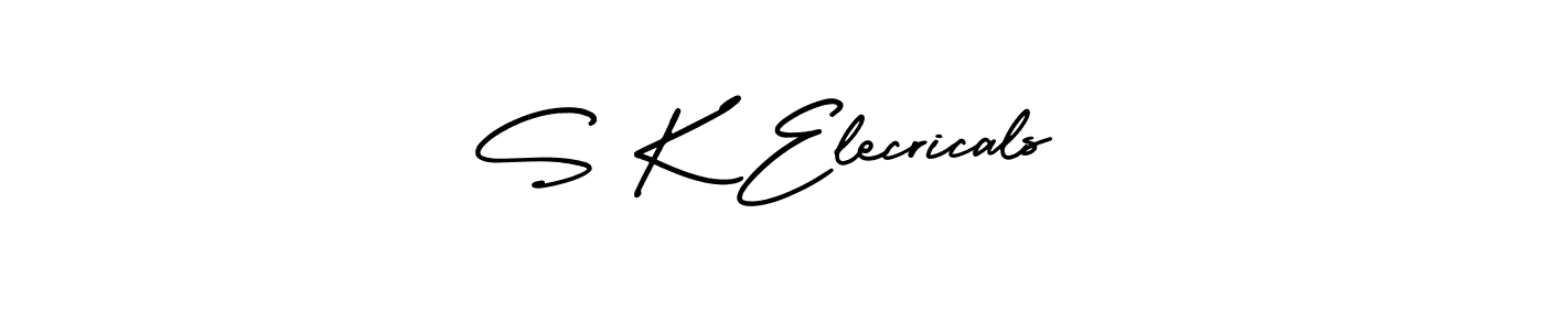 Create a beautiful signature design for name S K Elecricals. With this signature (AmerikaSignatureDemo-Regular) fonts, you can make a handwritten signature for free. S K Elecricals signature style 3 images and pictures png