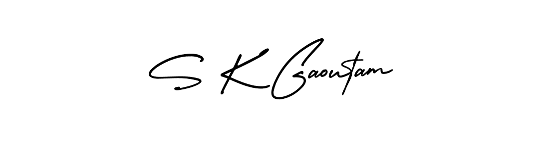 Use a signature maker to create a handwritten signature online. With this signature software, you can design (AmerikaSignatureDemo-Regular) your own signature for name S K Gaoutam. S K Gaoutam signature style 3 images and pictures png