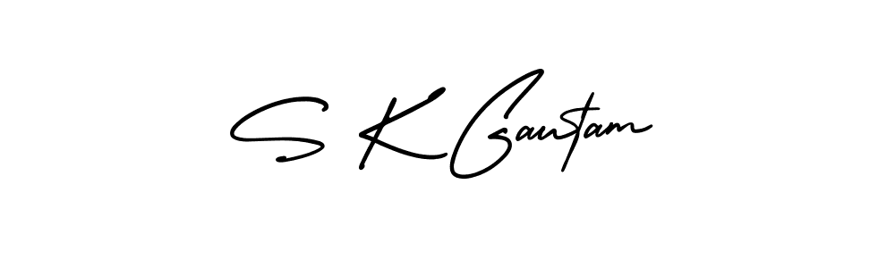 S K Gautam stylish signature style. Best Handwritten Sign (AmerikaSignatureDemo-Regular) for my name. Handwritten Signature Collection Ideas for my name S K Gautam. S K Gautam signature style 3 images and pictures png