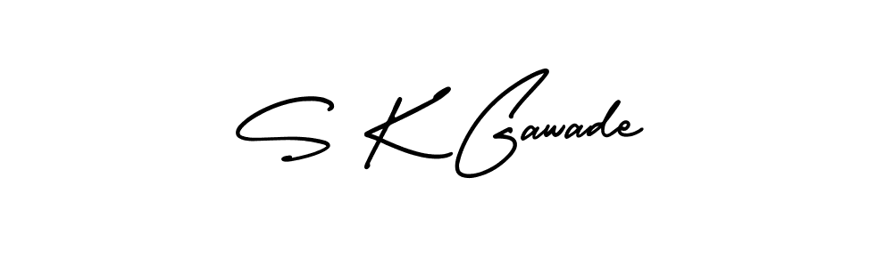 The best way (AmerikaSignatureDemo-Regular) to make a short signature is to pick only two or three words in your name. The name S K Gawade include a total of six letters. For converting this name. S K Gawade signature style 3 images and pictures png