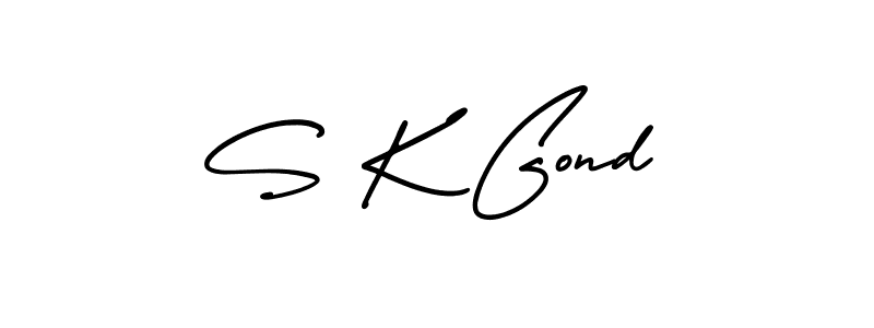 Create a beautiful signature design for name S K Gond. With this signature (AmerikaSignatureDemo-Regular) fonts, you can make a handwritten signature for free. S K Gond signature style 3 images and pictures png