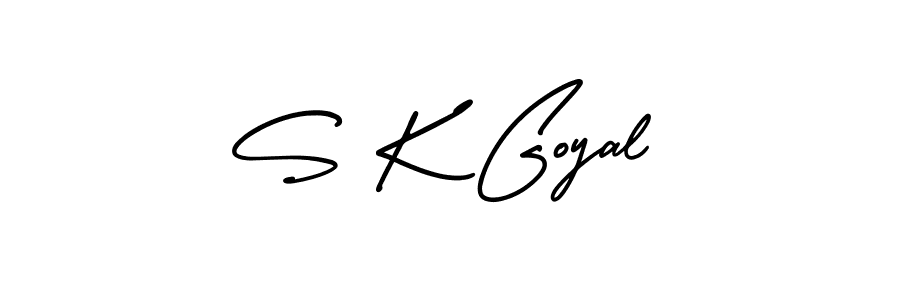 How to make S K Goyal name signature. Use AmerikaSignatureDemo-Regular style for creating short signs online. This is the latest handwritten sign. S K Goyal signature style 3 images and pictures png