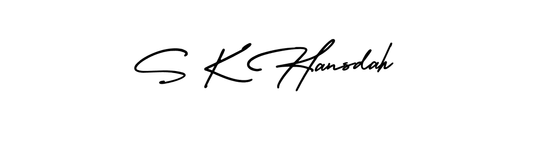 Design your own signature with our free online signature maker. With this signature software, you can create a handwritten (AmerikaSignatureDemo-Regular) signature for name S K Hansdah. S K Hansdah signature style 3 images and pictures png