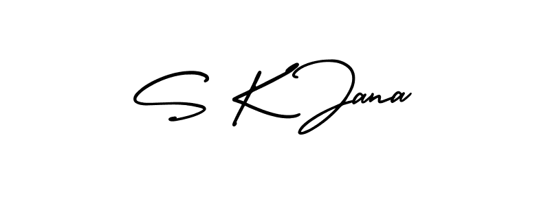 How to make S K Jana name signature. Use AmerikaSignatureDemo-Regular style for creating short signs online. This is the latest handwritten sign. S K Jana signature style 3 images and pictures png