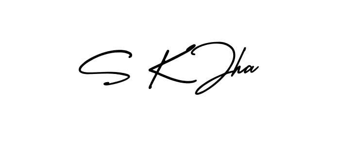 Use a signature maker to create a handwritten signature online. With this signature software, you can design (AmerikaSignatureDemo-Regular) your own signature for name S K Jha. S K Jha signature style 3 images and pictures png