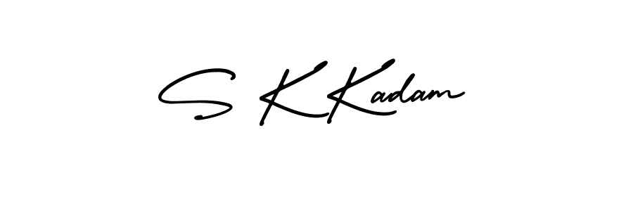 This is the best signature style for the S K Kadam name. Also you like these signature font (AmerikaSignatureDemo-Regular). Mix name signature. S K Kadam signature style 3 images and pictures png