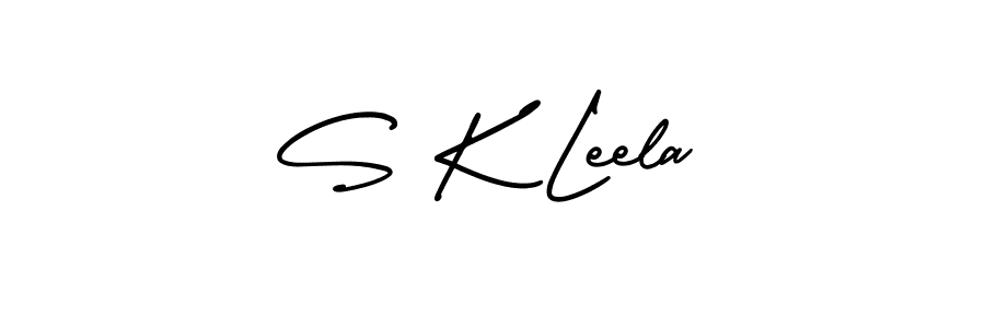 S K Leela stylish signature style. Best Handwritten Sign (AmerikaSignatureDemo-Regular) for my name. Handwritten Signature Collection Ideas for my name S K Leela. S K Leela signature style 3 images and pictures png