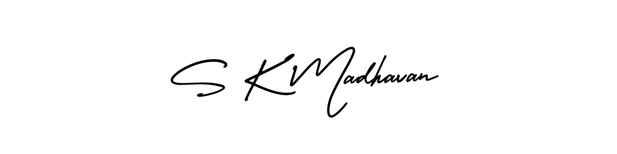 Create a beautiful signature design for name S K Madhavan. With this signature (AmerikaSignatureDemo-Regular) fonts, you can make a handwritten signature for free. S K Madhavan signature style 3 images and pictures png