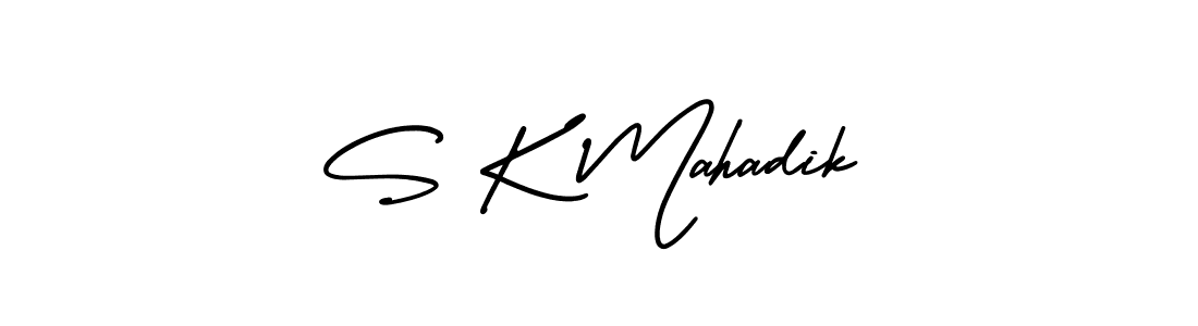 AmerikaSignatureDemo-Regular is a professional signature style that is perfect for those who want to add a touch of class to their signature. It is also a great choice for those who want to make their signature more unique. Get S K Mahadik name to fancy signature for free. S K Mahadik signature style 3 images and pictures png