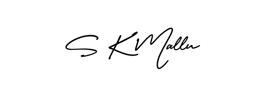 Use a signature maker to create a handwritten signature online. With this signature software, you can design (AmerikaSignatureDemo-Regular) your own signature for name S K Mallu. S K Mallu signature style 3 images and pictures png