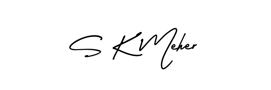 Use a signature maker to create a handwritten signature online. With this signature software, you can design (AmerikaSignatureDemo-Regular) your own signature for name S K Meher. S K Meher signature style 3 images and pictures png