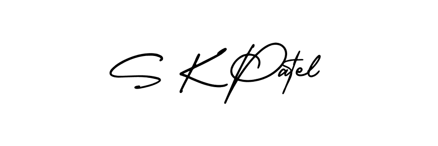 Use a signature maker to create a handwritten signature online. With this signature software, you can design (AmerikaSignatureDemo-Regular) your own signature for name S K Patel. S K Patel signature style 3 images and pictures png