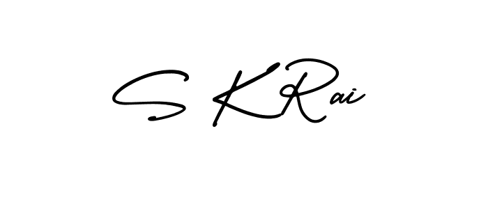 You should practise on your own different ways (AmerikaSignatureDemo-Regular) to write your name (S K Rai) in signature. don't let someone else do it for you. S K Rai signature style 3 images and pictures png