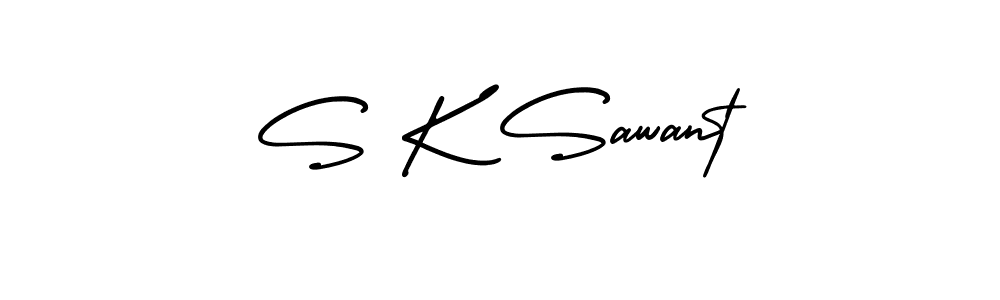 How to make S K Sawant name signature. Use AmerikaSignatureDemo-Regular style for creating short signs online. This is the latest handwritten sign. S K Sawant signature style 3 images and pictures png