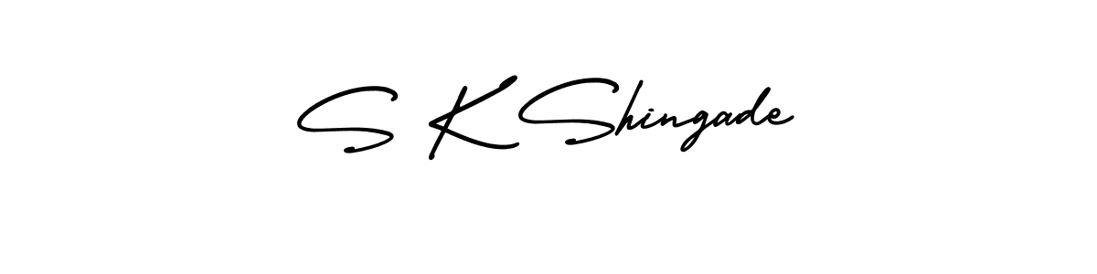 Use a signature maker to create a handwritten signature online. With this signature software, you can design (AmerikaSignatureDemo-Regular) your own signature for name S K Shingade. S K Shingade signature style 3 images and pictures png