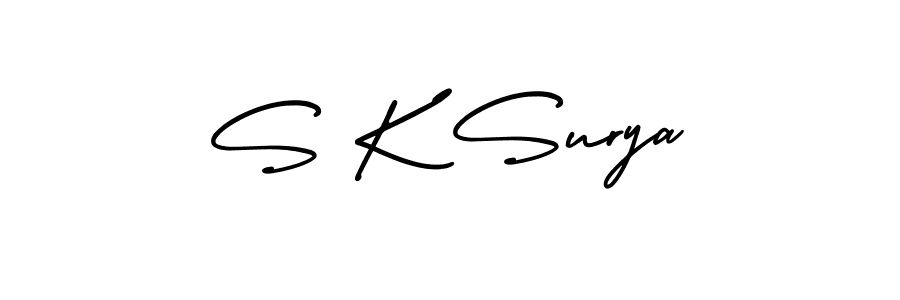 AmerikaSignatureDemo-Regular is a professional signature style that is perfect for those who want to add a touch of class to their signature. It is also a great choice for those who want to make their signature more unique. Get S K Surya name to fancy signature for free. S K Surya signature style 3 images and pictures png