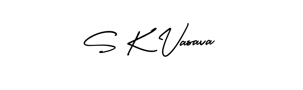 Design your own signature with our free online signature maker. With this signature software, you can create a handwritten (AmerikaSignatureDemo-Regular) signature for name S K Vasava. S K Vasava signature style 3 images and pictures png
