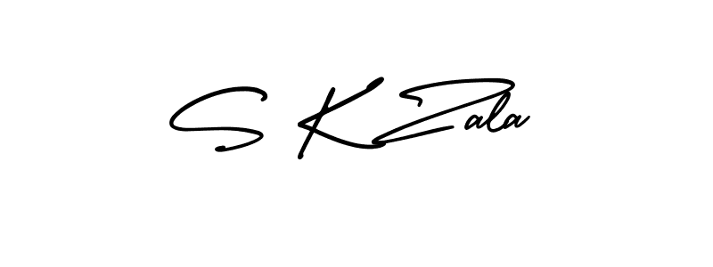 This is the best signature style for the S K Zala name. Also you like these signature font (AmerikaSignatureDemo-Regular). Mix name signature. S K Zala signature style 3 images and pictures png