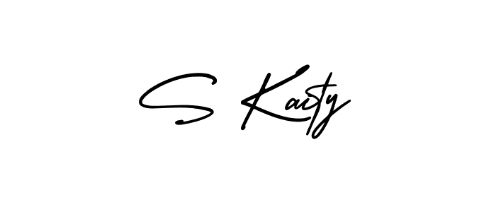 Use a signature maker to create a handwritten signature online. With this signature software, you can design (AmerikaSignatureDemo-Regular) your own signature for name S Kaity. S Kaity signature style 3 images and pictures png