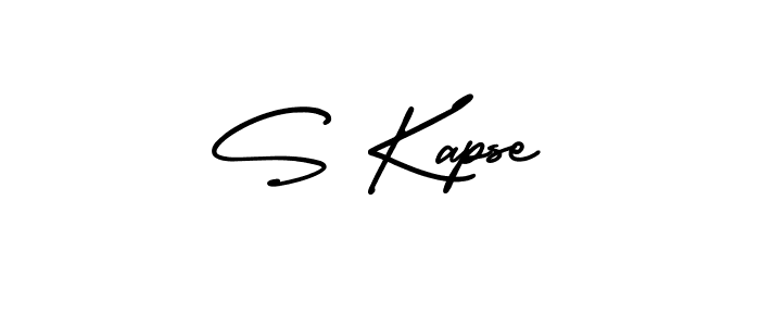 You should practise on your own different ways (AmerikaSignatureDemo-Regular) to write your name (S Kapse) in signature. don't let someone else do it for you. S Kapse signature style 3 images and pictures png