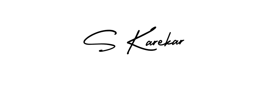 This is the best signature style for the S Karekar name. Also you like these signature font (AmerikaSignatureDemo-Regular). Mix name signature. S Karekar signature style 3 images and pictures png