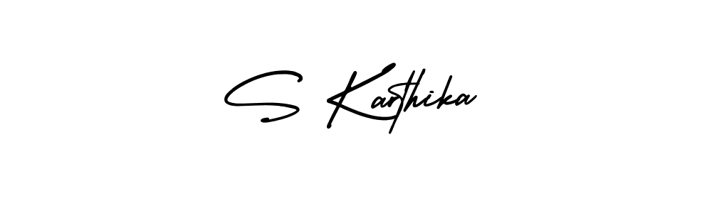 S Karthika stylish signature style. Best Handwritten Sign (AmerikaSignatureDemo-Regular) for my name. Handwritten Signature Collection Ideas for my name S Karthika. S Karthika signature style 3 images and pictures png