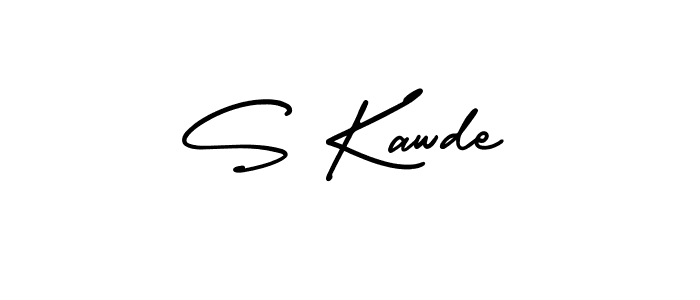 The best way (AmerikaSignatureDemo-Regular) to make a short signature is to pick only two or three words in your name. The name S Kawde include a total of six letters. For converting this name. S Kawde signature style 3 images and pictures png