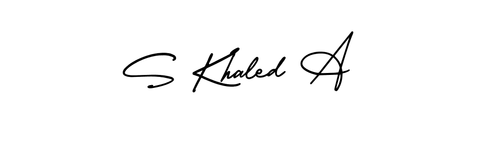 Design your own signature with our free online signature maker. With this signature software, you can create a handwritten (AmerikaSignatureDemo-Regular) signature for name S Khaled A. S Khaled A signature style 3 images and pictures png