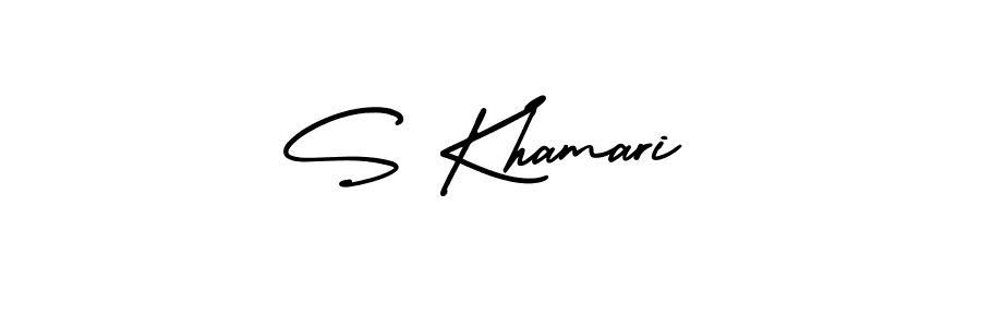 Make a beautiful signature design for name S Khamari. With this signature (AmerikaSignatureDemo-Regular) style, you can create a handwritten signature for free. S Khamari signature style 3 images and pictures png