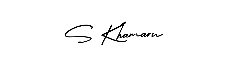 S Khamaru stylish signature style. Best Handwritten Sign (AmerikaSignatureDemo-Regular) for my name. Handwritten Signature Collection Ideas for my name S Khamaru. S Khamaru signature style 3 images and pictures png