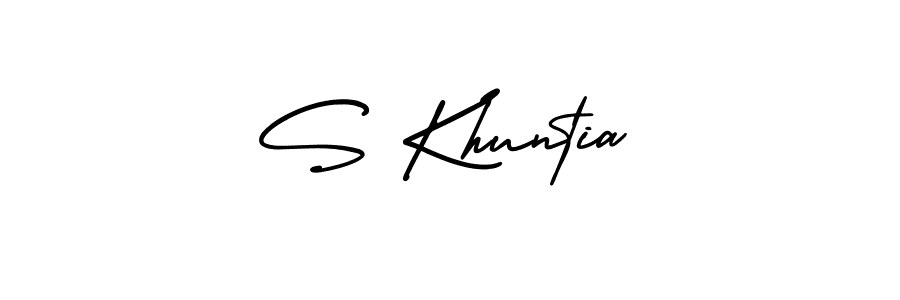 if you are searching for the best signature style for your name S Khuntia. so please give up your signature search. here we have designed multiple signature styles  using AmerikaSignatureDemo-Regular. S Khuntia signature style 3 images and pictures png