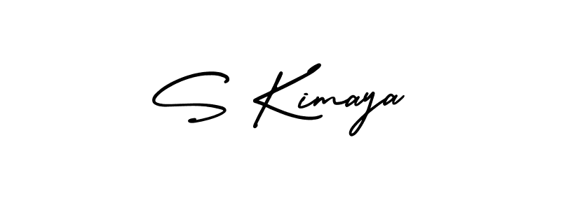The best way (AmerikaSignatureDemo-Regular) to make a short signature is to pick only two or three words in your name. The name S Kimaya include a total of six letters. For converting this name. S Kimaya signature style 3 images and pictures png