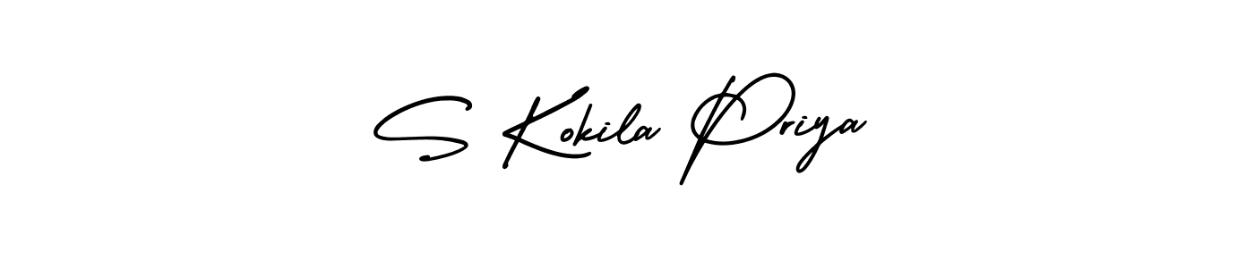 How to make S Kokila Priya name signature. Use AmerikaSignatureDemo-Regular style for creating short signs online. This is the latest handwritten sign. S Kokila Priya signature style 3 images and pictures png
