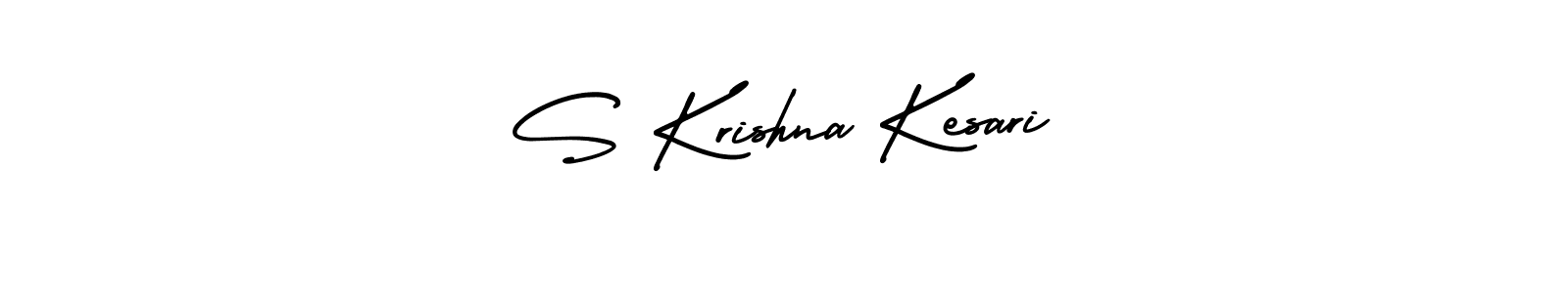 This is the best signature style for the S Krishna Kesari name. Also you like these signature font (AmerikaSignatureDemo-Regular). Mix name signature. S Krishna Kesari signature style 3 images and pictures png