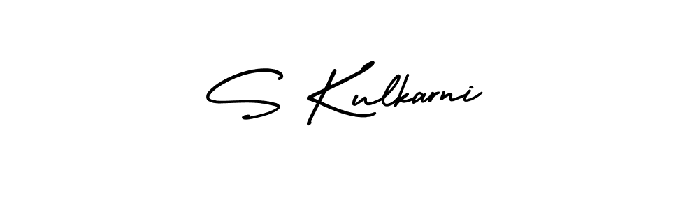 How to make S Kulkarni name signature. Use AmerikaSignatureDemo-Regular style for creating short signs online. This is the latest handwritten sign. S Kulkarni signature style 3 images and pictures png