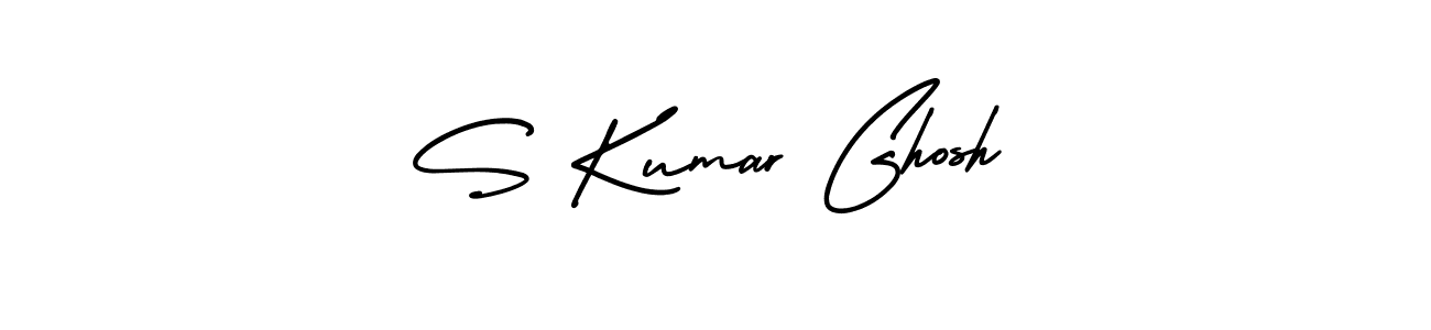 You should practise on your own different ways (AmerikaSignatureDemo-Regular) to write your name (S Kumar Ghosh) in signature. don't let someone else do it for you. S Kumar Ghosh signature style 3 images and pictures png